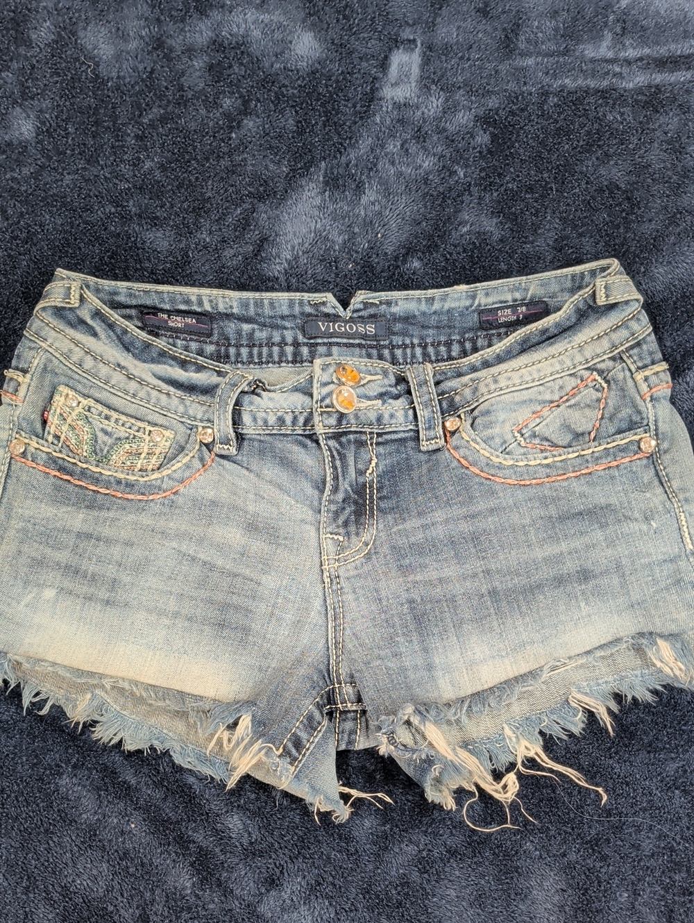 Vigoss Distressed Light Blue Denim Cutoff Shorts Size 7/8